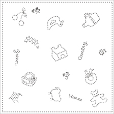 [일본]사시꼬자수용 패턴 프린트원단(white)-[ 843K-103 ]