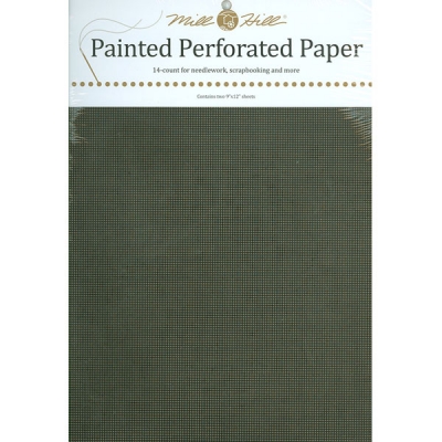 종이아이다 Painted Perforated Paper(14카운트, Midnight Black) 2장세트-PP24