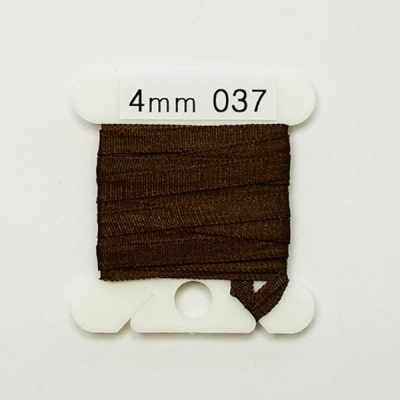 UR 실크리본자수실 Silk 100% Ribbon 4mm 037(Coffee Brown MD)