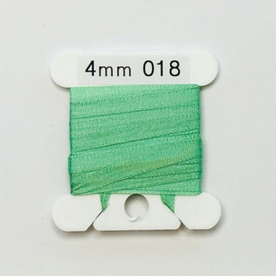 UR 실크리본자수실 Silk 100% Ribbon 4mm 018(Emerald Green LT)