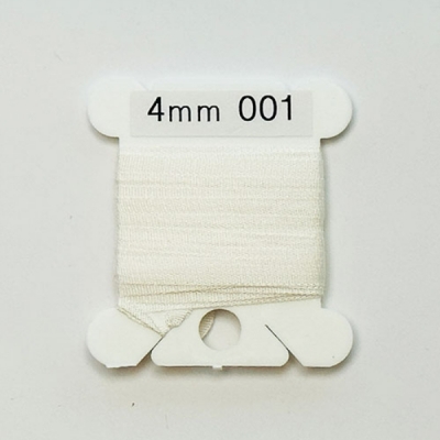 UR 실크리본자수실 Silk 100% Ribbon 4mm 001(Natural White)