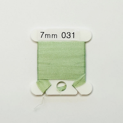 UR 실크리본자수실 Silk 100% Ribbon 7mm 031(Old Green LT)