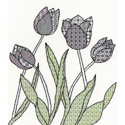 [십자수외국도안패키지]Blackwork - Tulips-XBW8