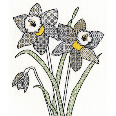 [십자수외국도안패키지]Blackwork - Daffodils-XBW7