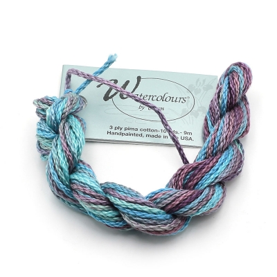 카론사-워터칼라 (수채화) 손염색 자수실(복합사) - 080