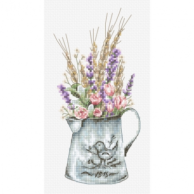 루카스 실십자수 패키지 Bouquet with lavender B7008