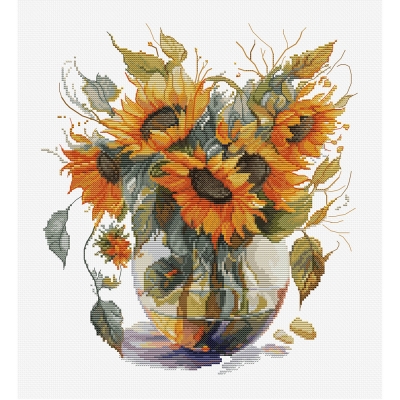루카스 실십자수 패키지 Vase with Sunflower, B7025