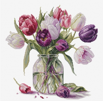 루카스 실십자수 패키지 Bouquet of Tulips, B7029