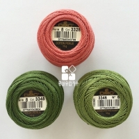 DMC 자수실 8번사 3328,3345,3346