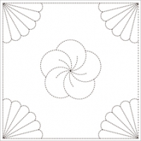 [일본]사시꼬자수용 패턴 프린트원단(white)-...