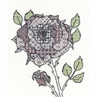 [십자수외국도안패키지]Blackwork - Ros...