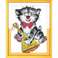 실십자수 프린트패키지 14ct-The kitten...