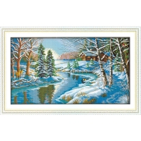 실십자수 프린트패키지 14ct-Snowscape ...
