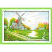 14CT 십자수 프린트 패키지-Windmill s...