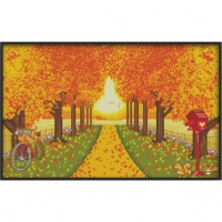 14CT 십자수 프린트 패키지-Autumn sce...