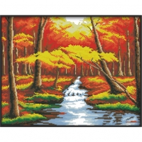 14CT 십자수 프린트 패키지-Autumn sce...
