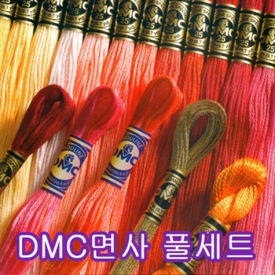 DMC 25번사 자수실 풀세트(면사489개,실번호표,실체크표)