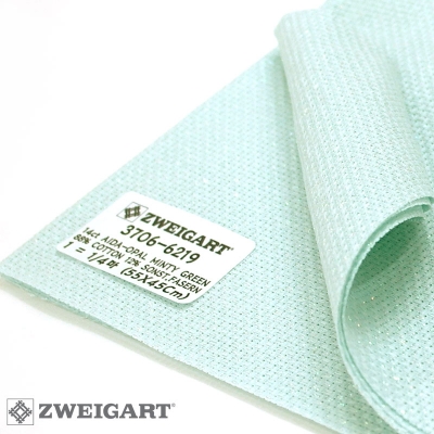 쯔바이자수원단14카운트-OPAL반짝이(오로라) MINTY GREEN/3706-6219