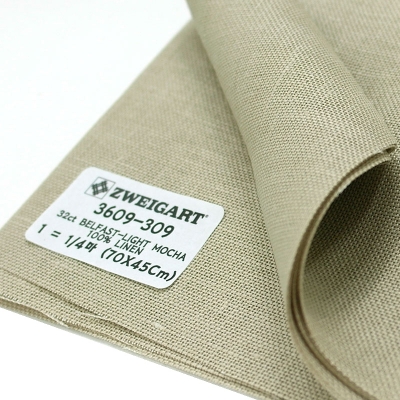 쯔바이 자수원단 32카운트-BELFAST-LIGHT MOCHA/3609-309