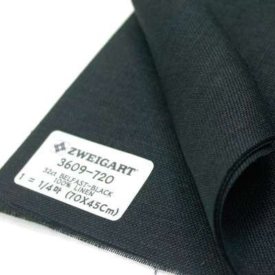 쯔바이 자수원단 32카운트-BELFAST-BLACK/3609-720