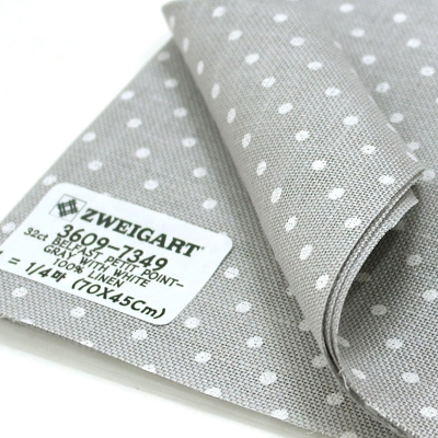 쯔바이 자수원단 32카운트-BELFAST PETIT POINT-GRAY WITH WHITE/3609-7349