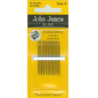 존제임스 일반자수/프랑스자수바늘 Embroidery 6호(16개세트)-JJ13506-^^