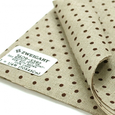 쯔바이 자수원단 32카운트-BELFAST PETIT POINT-RAW WITH BROWN/3609-5392