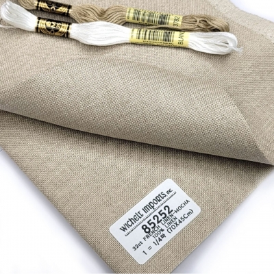 위첼 자수원단 32카운트(=12fils) - FRENCH LINEN / MOCHA- 85252