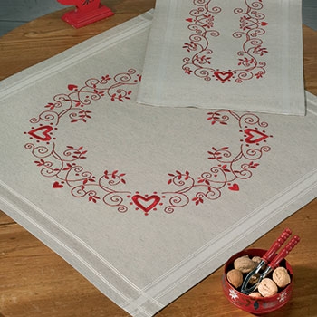 Embroidery 테이블보 Christmas in red-27-5686