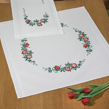 Embroidery 테이블보 Christmas roses-27-4885