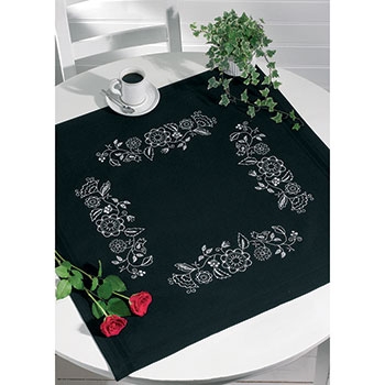 Embroidery 테이블보 White Flowers-27-4742