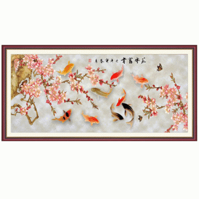 잉어매화도-5D부분-110*42cm-2007-01
