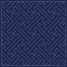 [일본]사시꼬자수용 패턴 프린트원단(NAVY)-No.210