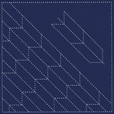 [일본]사시꼬자수용 패턴 프린트원단(NAVY)-No.209