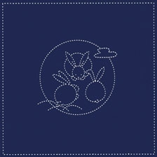 [일본]사시꼬자수용 패턴 프린트원단(NAVY)-No.208