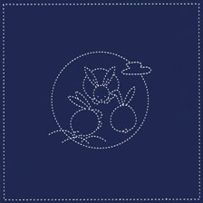 [일본]사시꼬자수용 패턴 프린트원단(NAVY)-No.208