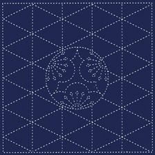 [일본]사시꼬자수용 패턴 프린트원단(NAVY)-No.206