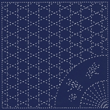 [일본]사시꼬자수용 패턴 프린트원단(NAVY)-No.205