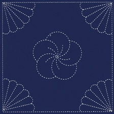 [일본]사시꼬자수용 패턴 프린트원단(NAVY)-No.204