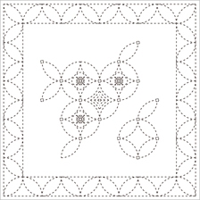 [일본]사시꼬자수용 패턴 프린트원단(white)-[ 843K-10 ]