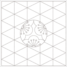 [일본]사시꼬자수용 패턴 프린트원단(white)-[ 843K-9 ]