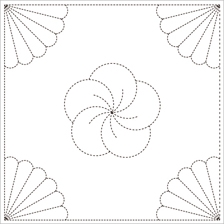 [일본]사시꼬자수용 패턴 프린트원단(white)-[ 843K-5 ]