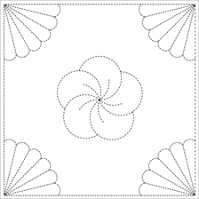 [일본]사시꼬자수용 패턴 프린트원단(white)-[ 843K-5 ]