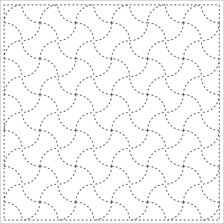 [일본]사시꼬자수용 패턴 프린트원단(white)-[ 843K-4 ]