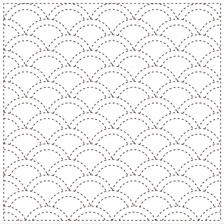 [일본]사시꼬자수용 패턴 프린트원단(white)-[ 843K-1 ]