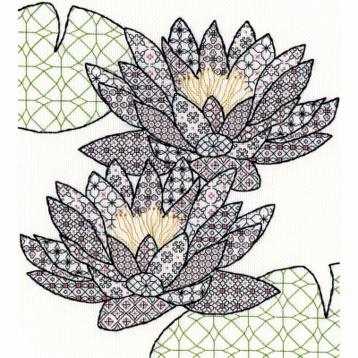 [영국 십자수패키지]Blackwork Water Lily-XBW3