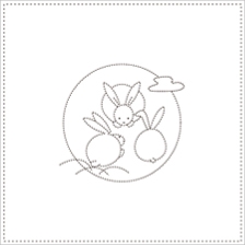 [일본]사시꼬자수용 패턴 프린트원단(white)-[ 843K-112 ]