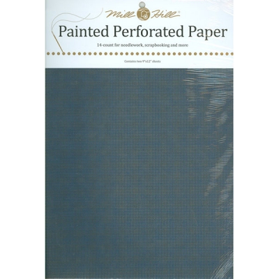종이아이다 Painted Perforated Paper(14카운트, Midnight Blue) 2장세트-PP21