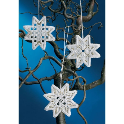Hardanger 오너먼트 CHRISTMAS STAR(3개 세트)-01-3647