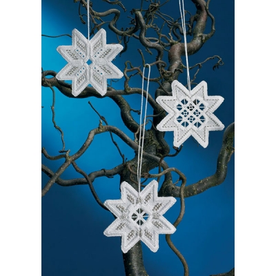 Hardanger 오너먼트 CHRISTMAS STAR(3개 세트)-01-3646
